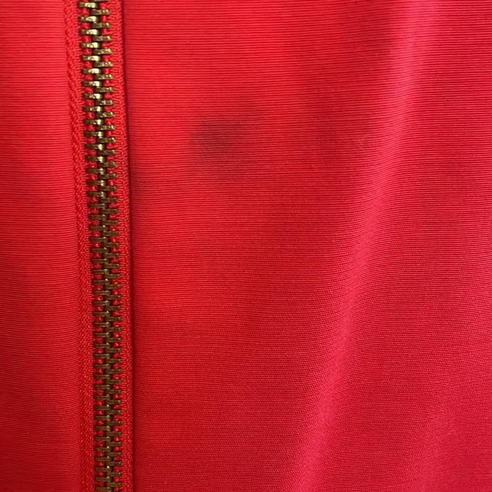 Coral red cotton lined dress - Picture 3 of 9